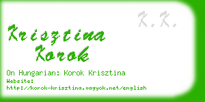 krisztina korok business card